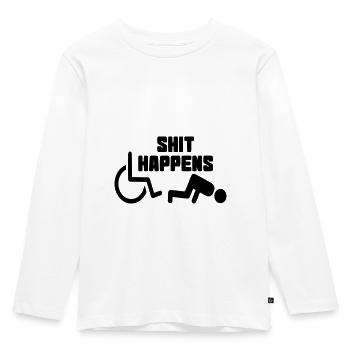Manchmal hat man auch Pech mit dem Rollstuhl # - Kinder Premium Bio Langarmshirt - Weiß - Vorne - AI Model Kid Female (0cm)