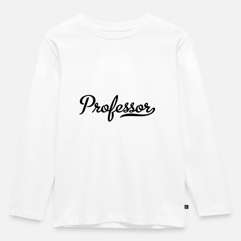 professor metroscript - Kinder Premium Bio Langarmshirt - Weiß