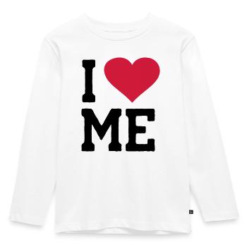 I Love Me - Kids' Premium Longsleeve Shirt - white - Front - AI Model Kid Female (0cm)