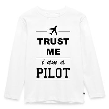 Trust me I am a pilot 1c - Kids' Premium Longsleeve Shirt - white - Front - AI Model Kid Female (0cm)