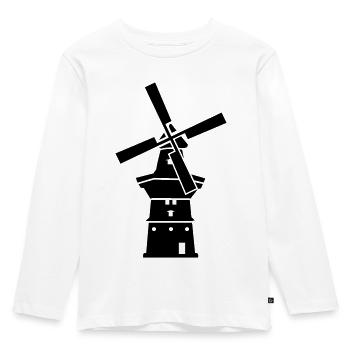 Windmill - Kids' Premium Longsleeve Shirt - white - Front - AI Model Kid Female (0cm)