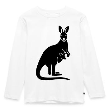 Kangaroo - Kids' Premium Longsleeve Shirt - white - Front - AI Model Kid Female (0cm)