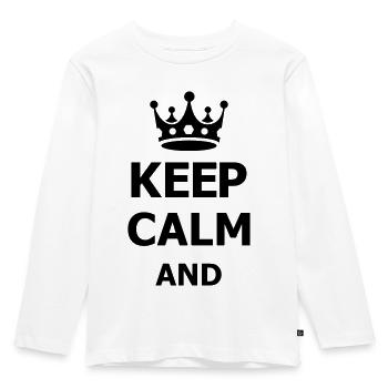 keep calm - Kids' Premium Longsleeve Shirt - white - Front - AI Model Kid Female (0cm)