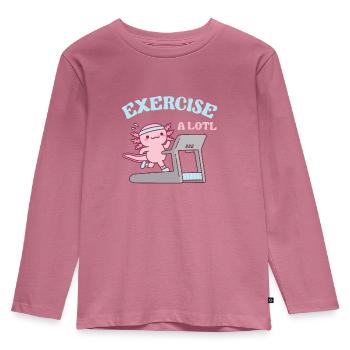 Niedliche Axolotl-Übung Ein Lotl auf dem Laufband - Kinder Premium Bio Langarmshirt - Mauve - Vorne - AI Model Kid Female (0cm)