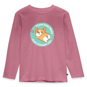 Drôle Corgi J’aime les fesses mignonnes et je ne peux pas mentir - T-shirt manches longues Premium Enfant - mauve - Devant - AI Model Kid Female (0cm)