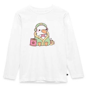 Mignon canard Cozy Gamer - T-shirt manches longues Premium Enfant - blanc - Devant - AI Model Kid Female (0cm)