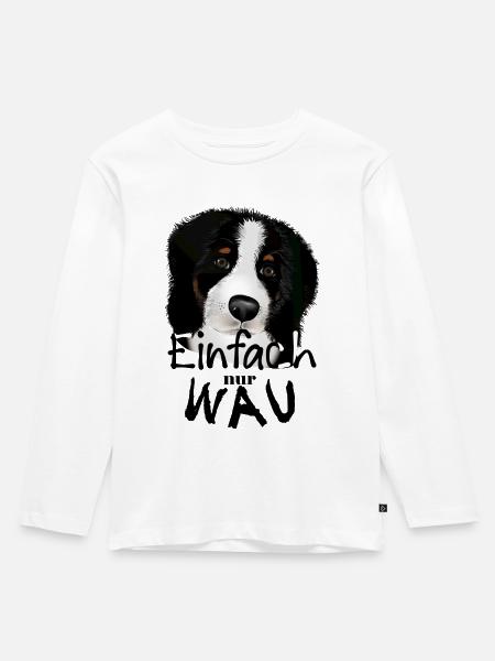 Hundeliebe - Kinder Premium Bio Langarmshirt - Weiß