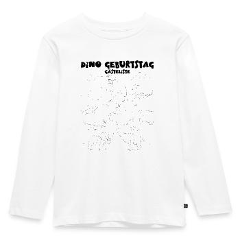 Kindergeburtstag Gästeliste - Dinosaurier Ausmalen - Kinder Premium Bio Langarmshirt - Weiß - Vorne - AI Model Kid Female (0cm)