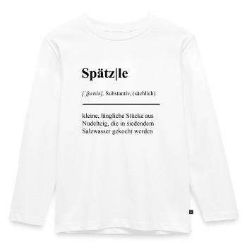 Spätzle-Saga: Schwäbisch köstlich! Duden - Kinder Premium Bio Langarmshirt - Weiß - Vorne - AI Model Kid Female (0cm)