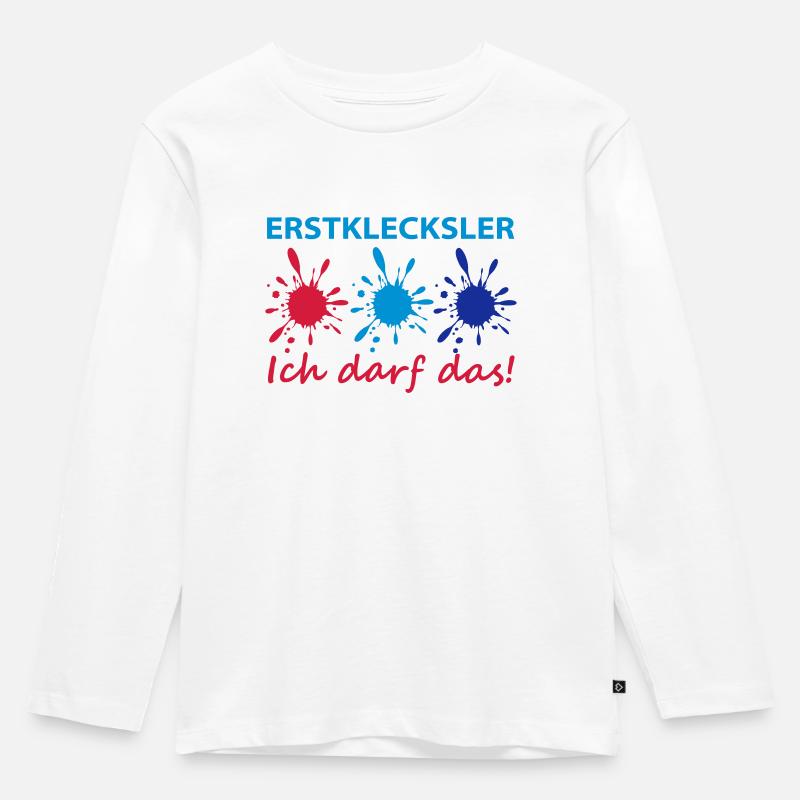 Erstklässler Schulanfang - Kinder Premium Bio Langarmshirt - Weiß