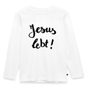 Jesus lebt ! - Kinder Premium Bio Langarmshirt - Weiß - Vorne - AI Model Kid Female (0cm)