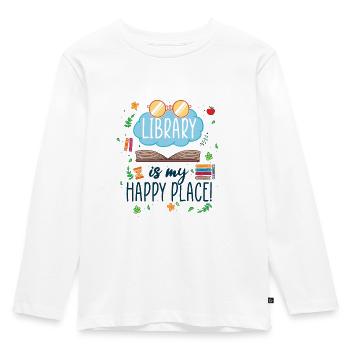 Library Fan Quote Read Library Librarian - Kids' Premium Longsleeve Shirt - white - Front - AI Model Kid Female (0cm)