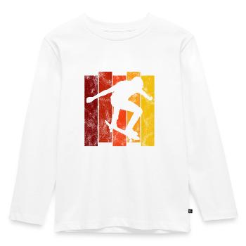 Skateboarder Skateboard Skater Skate Skateing - T-shirt manches longues Premium Enfant - blanc - Devant - AI Model Kid Female (0cm)