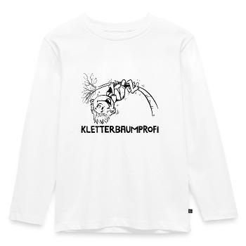 Kletterbaumprofi - Kinder Premium Bio Langarmshirt - Weiß - Vorne - AI Model Kid Female (0cm)