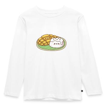 Mignon riz gluant à la mangue Nourriture thaïlandaise - T-shirt manches longues Premium Enfant - blanc - Devant - AI Model Kid Female (0cm)
