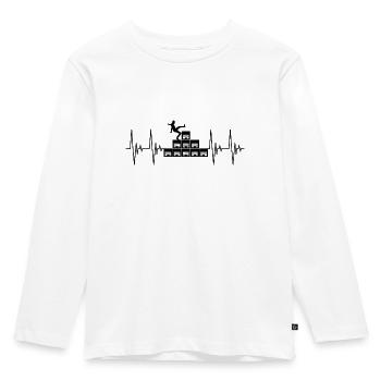 Milk Box Challenge Black Heartbeat Sports - Kids' Premium Longsleeve Shirt - white - Front - AI Model Kid Female (0cm)