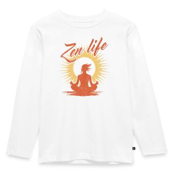 Yoga Zen Life - Le bien-être de la méditation - T-shirt manches longues Premium Enfant - blanc - Devant - AI Model Kid Female (0cm)