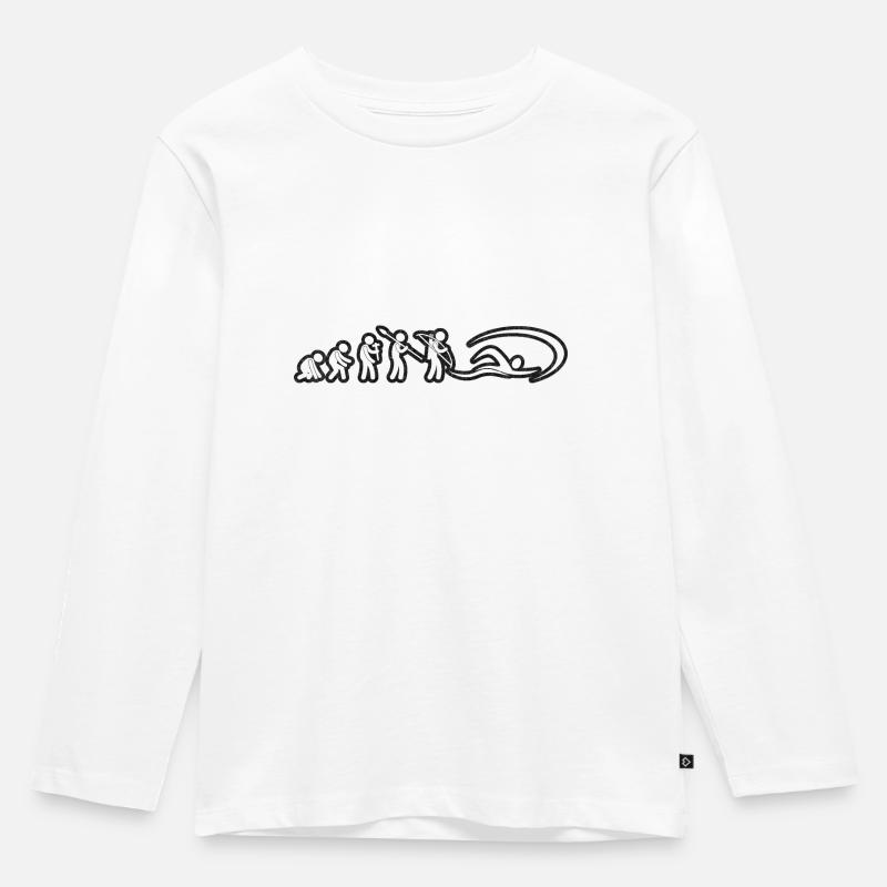 Evolution Swimmer White Grunge - Kids' Premium Longsleeve Shirt - white