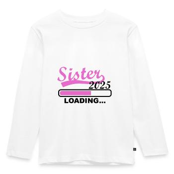 Sister 2025 loading, 2025 big sister - Kids' Premium Longsleeve Shirt - white - Front - AI Model Kid Female (0cm)