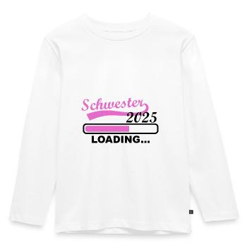 Sister 2025 loading, 2025 big sister - Kids' Premium Longsleeve Shirt - white - Front - AI Model Kid Female (0cm)
