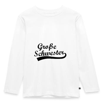 Große Schwester - Kinder Premium Bio Langarmshirt - Weiß - Vorne - AI Model Kid Female (0cm)
