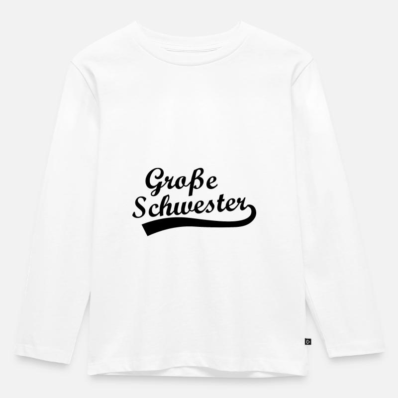 Große Schwester - Kinder Premium Bio Langarmshirt - Weiß