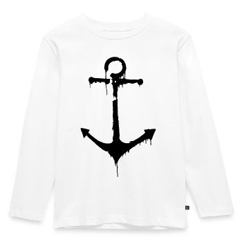 Anker Anchor - Kinder Premium Bio Langarmshirt - Weiß - Vorne - AI Model Kid Female (0cm)