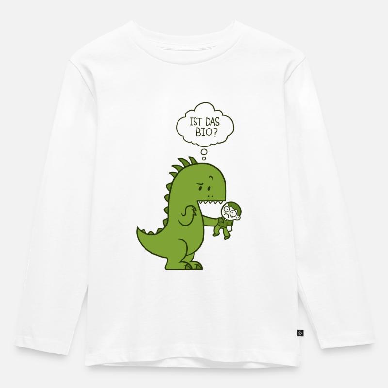 Bio-Dinosaurier - Kinder Premium Bio Langarmshirt - Weiß