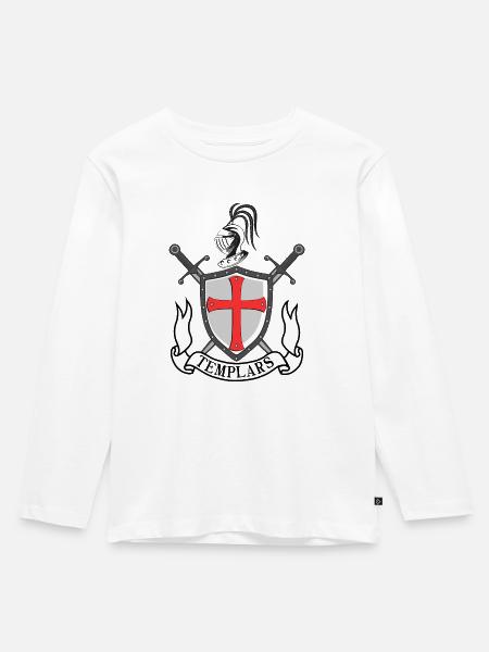 Ritter - Kinder Premium Bio Langarmshirt - Weiß