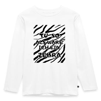 Zebra Kostüm Zebrastreifen Verkleidung Fasching - Kinder Premium Bio Langarmshirt - Weiß - Vorne - AI Model Kid Female (0cm)