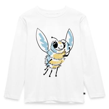 Happy bee - vector graphic design - Kids' Premium Longsleeve Shirt - white - Front - AI Model Kid Female (0cm)