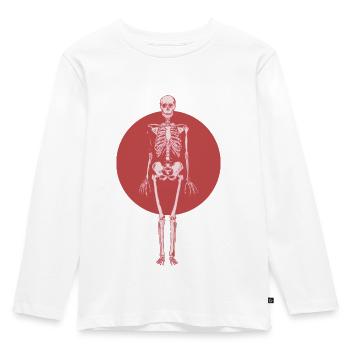 Skull Red Red Skeleton - Kids' Premium Longsleeve Shirt - white - Front - AI Model Kid Female (0cm)