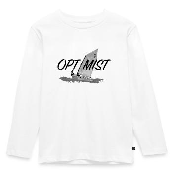Optimist - Kinder Premium Bio Langarmshirt - Weiß - Vorne - AI Model Kid Female (0cm)
