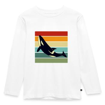 Orca - Kinder Premium Bio Langarmshirt - Weiß - Vorne - AI Model Kid Female (0cm)