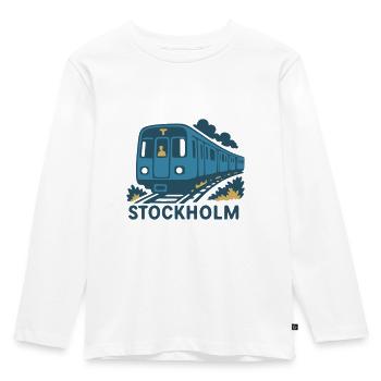 Stockholm Metro - Kids' Premium Longsleeve Shirt - white - Front - AI Model Kid Female (0cm)