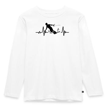 Wakeboarden Herzschlag Wakeboard Wakeboarder - Kinder Premium Bio Langarmshirt - Weiß - Vorne - AI Model Kid Female (0cm)