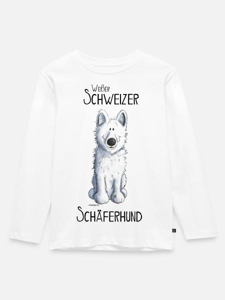 Weißer Schweizer Schäferhund - Kinder Premium Bio Langarmshirt - Weiß
