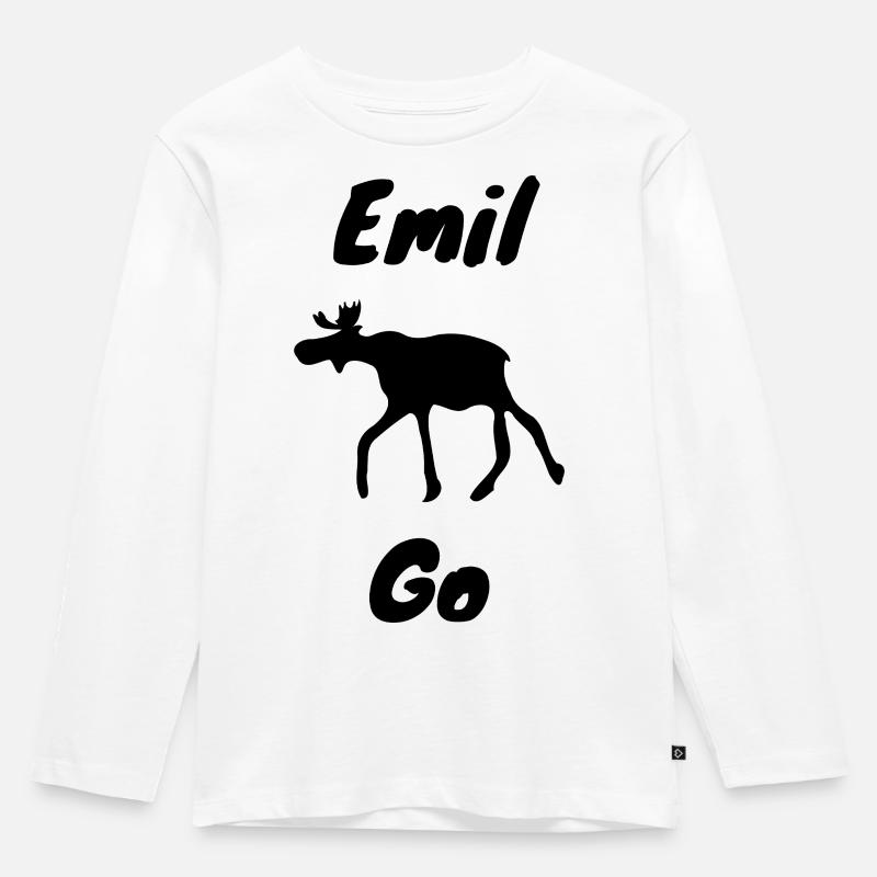Emil der Elch - Kinder Premium Bio Langarmshirt - Weiß