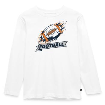 Dynamic football swirl logo - Kids' Premium Longsleeve Shirt - white - Front - AI Model Kid Female (0cm)