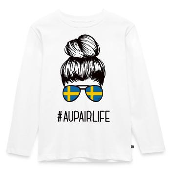 Year Abroad Sweden Au Pair Work And Travel - Kids' Premium Longsleeve Shirt - white - Front - AI Model Kid Female (0cm)