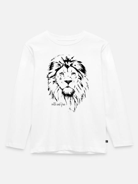 Löwe - Kinder Premium Bio Langarmshirt - Weiß
