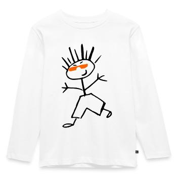 Cooler Junge mit Brille - Kinder Premium Bio Langarmshirt - Weiß - Vorne - AI Model Kid Female (0cm)