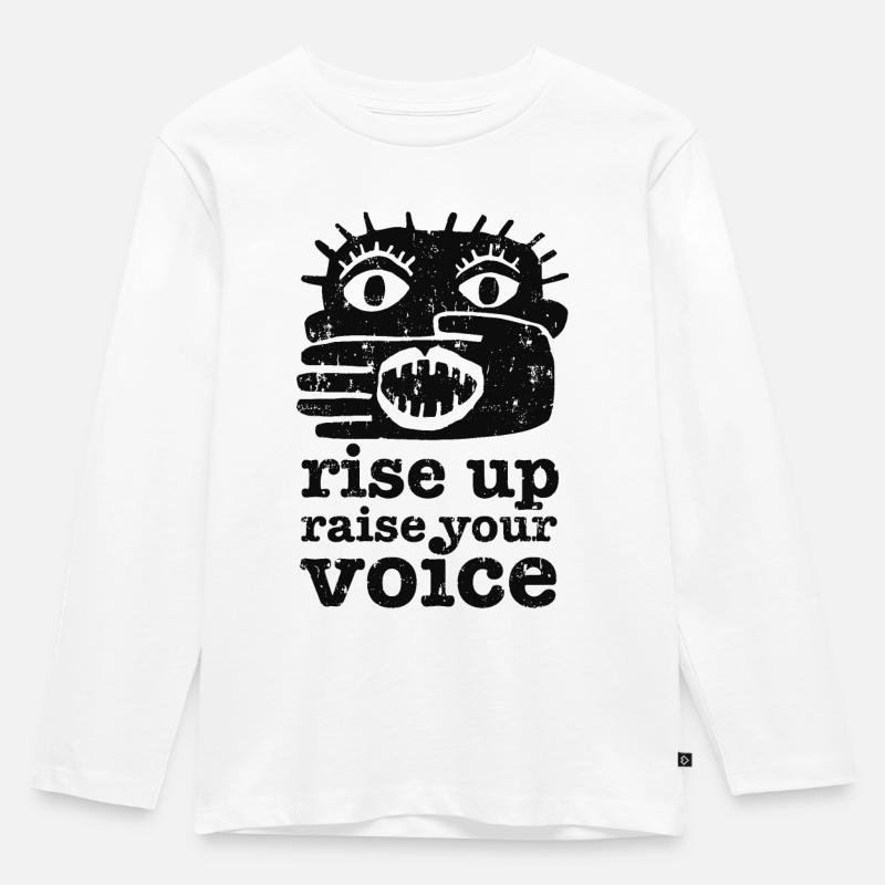 Rise Up - Kinder Premium Bio Langarmshirt - Weiß