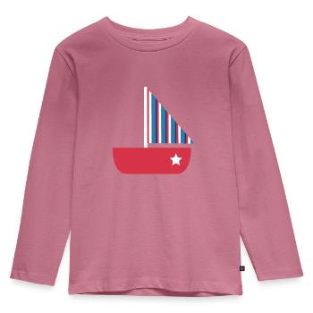 Kleines Segelboot mit Stern - Kinder Premium Bio Langarmshirt - Mauve - Vorne - AI Model Kid Female (0cm)