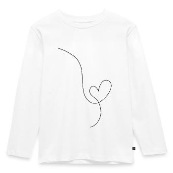Heart black line drawing - Kids' Premium Longsleeve Shirt - white - Front - AI Model Kid Female (0cm)