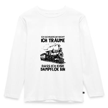 Lokomotive Zug Dampflok Gleis Eisenbahn - Kinder Premium Bio Langarmshirt - Weiß - Vorne - AI Model Kid Female (0cm)