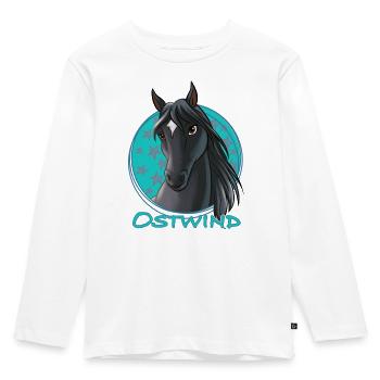 Ostwind Pferd Porträt - Kinder Premium Bio Langarmshirt - Weiß - Vorne - AI Model Kid Female (0cm)