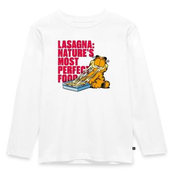 Garfield Lasagne Das Perfekte Essen - Kinder Premium Bio Langarmshirt - Weiß - Vorne - AI Model Kid Female (0cm)