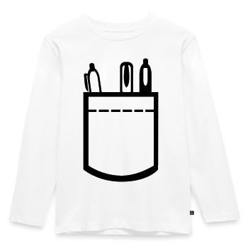 Shirt pocket - Kids' Premium Longsleeve Shirt - white - Front - AI Model Kid Female (0cm)