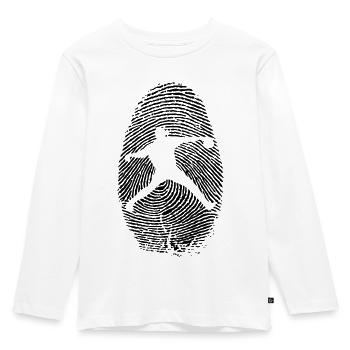 Baseballer Fingerabsruck - baseball-Pitcher- Sport - Kinder Premium Bio Langarmshirt - Weiß - Vorne - AI Model Kid Female (0cm)